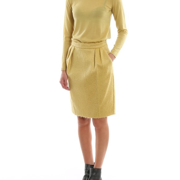 BNWT Max Mara Turchia Skirt - Yellow - sz 2 - Picture 2 of 12